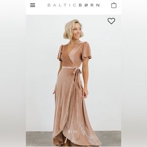 Baltic Born NWT Andi Ribbed Velvet Wrap Dress